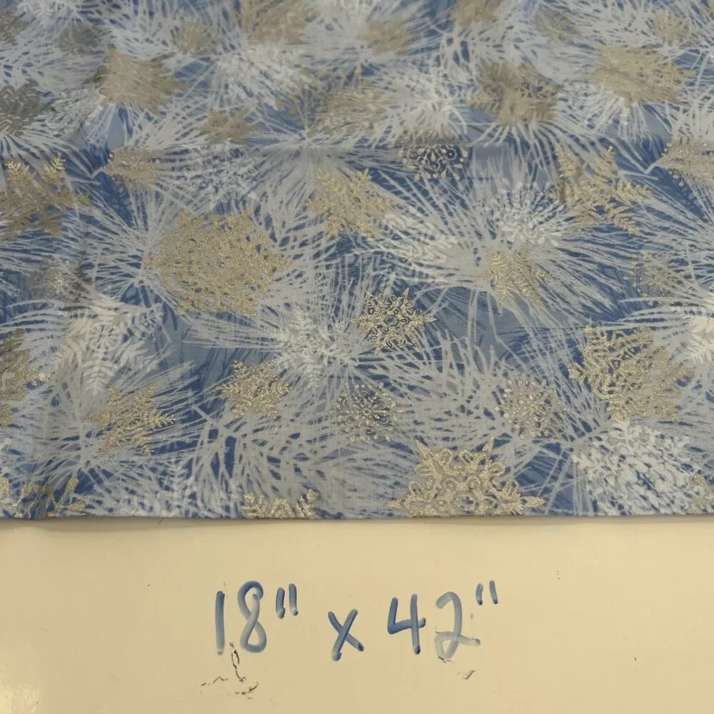 Cotton Quilting Fabric Bundle Blue Yellow Hanukkah Menorah Coordinating Lot of 6